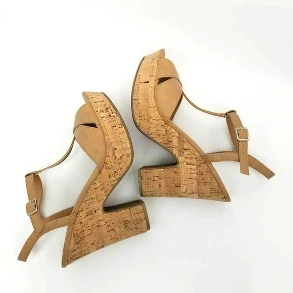 Sun + Stone Jamie T-Strap Block Heel Platform Wedge Sandals Size 9.5M - Picture 11 of 12